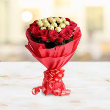 Exclusive Red Roses & Ferrero Rocher Luxury Bouquet