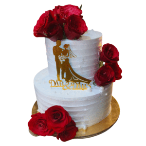 Grand Double Tower Vanilla Wedding Cake